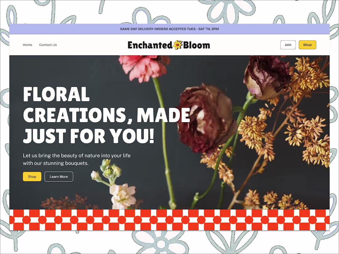 Cover image for Enchanted Bloom Florist Landing Page Design