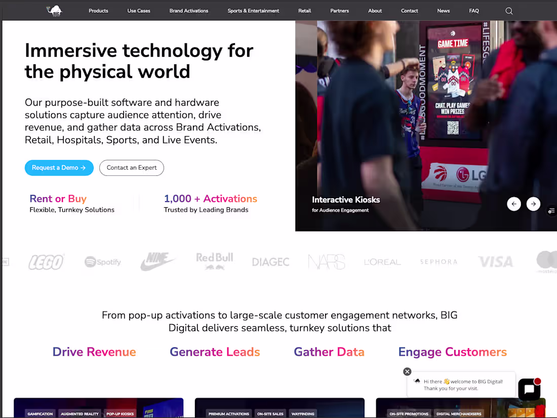 Cover image for BIG Digital Corp’s website presents