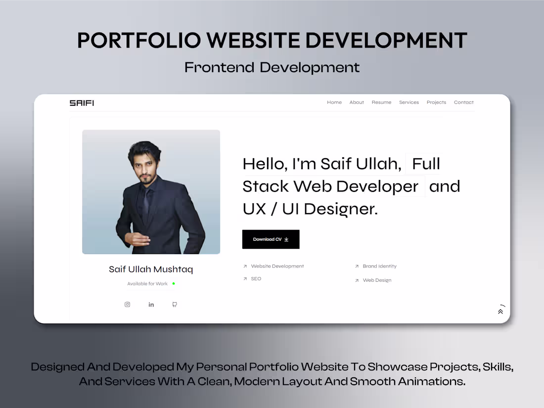 Cover image for Portfolio Website - Design & Development 