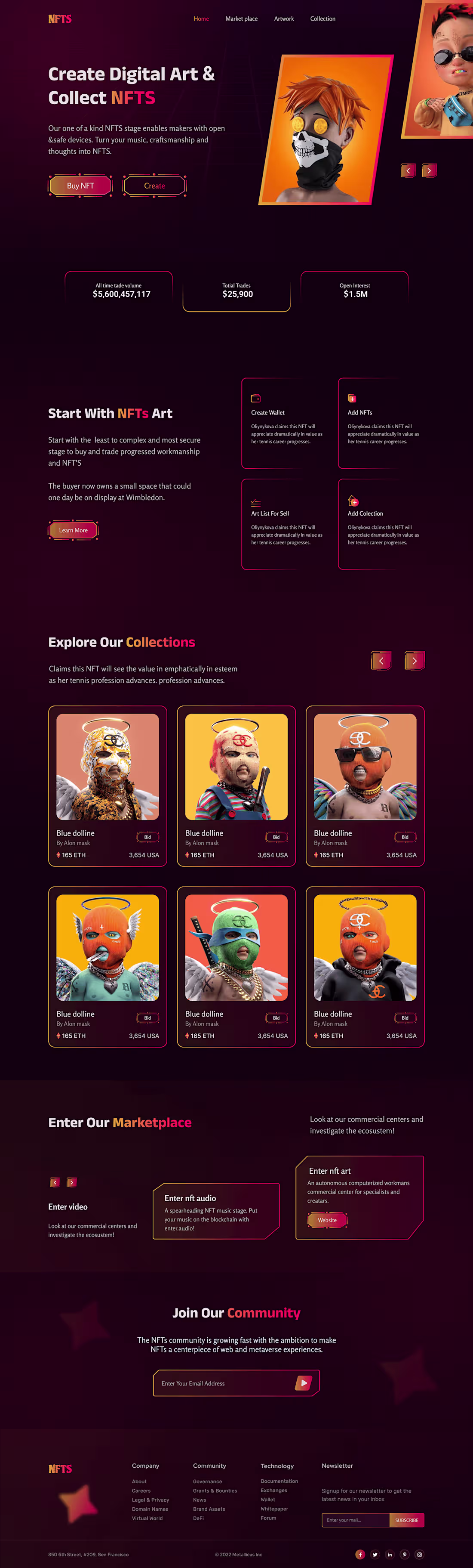 Cover image for NFT Landing page design 