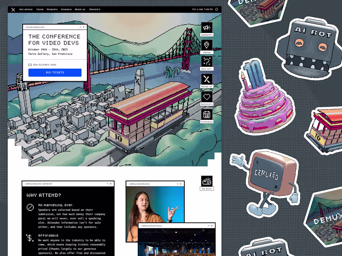 Cover image for Demuxed 2024 Pixel Art Branding and Web Design