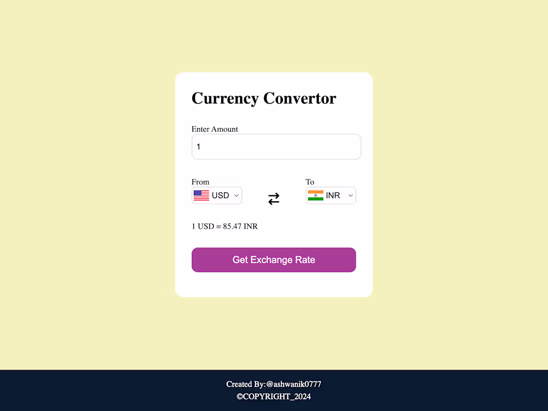 Cover image for Currency Converter Project