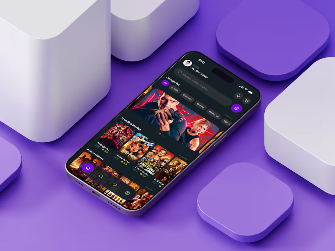 Cover image for Ott Streaming Mobile App Design/Redesign