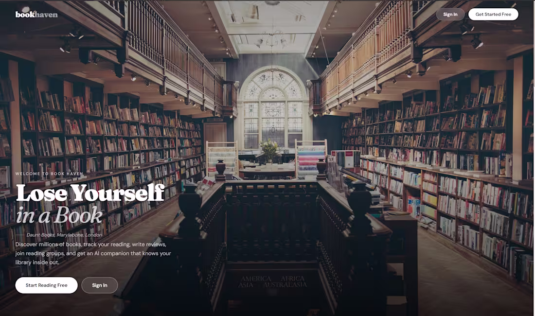 Cover image for Landing Page for A bookstore