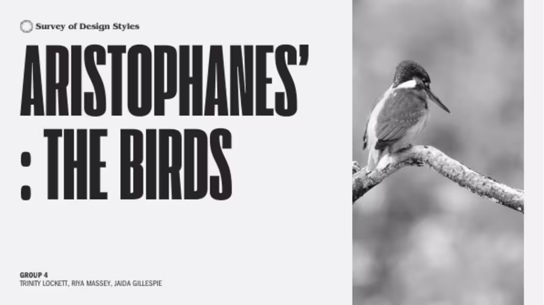 Cover image for Aristophanes' The Birds Design Project