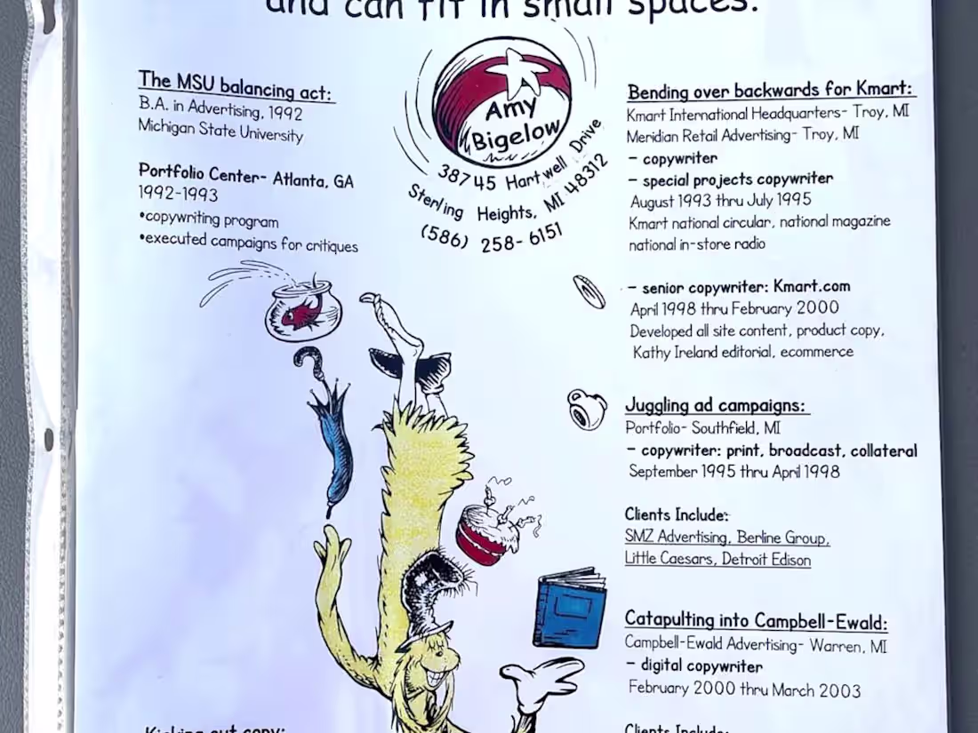 Cover image for Amy's Resume- Dr. Suess Style