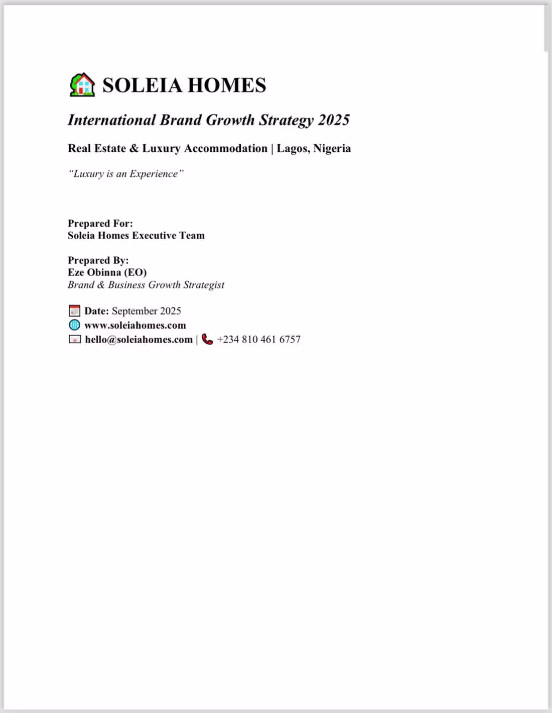 Cover image for Crafted the brand strategy for Soleia Homes, a modern home a...