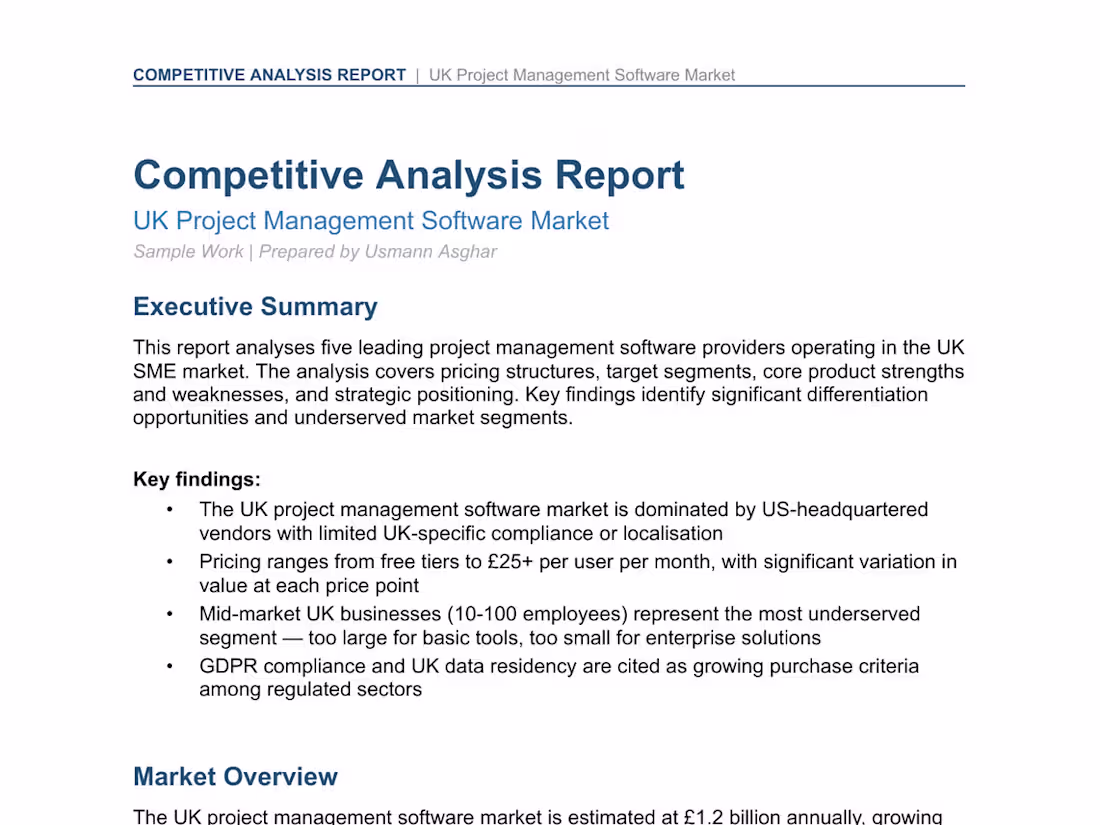 Cover image for Competitive Analysis — UK Project