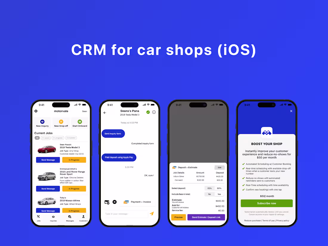 Cover image for CRM for Car Services
• Improved