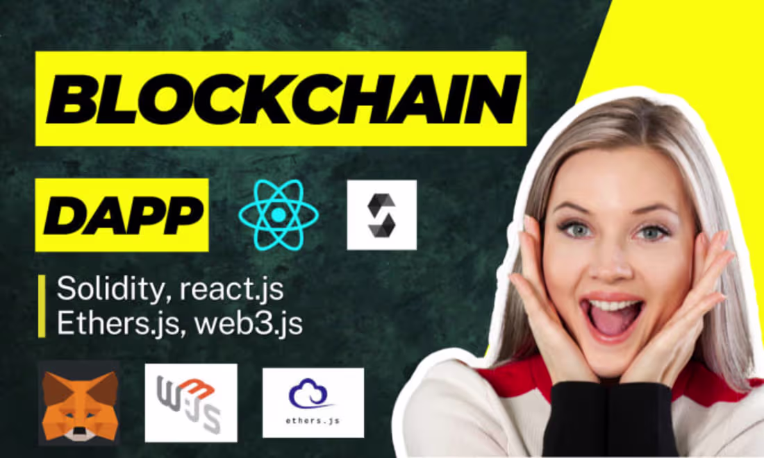 Cover image for I will create a blockchain dapp react frontend for ethereum dap…