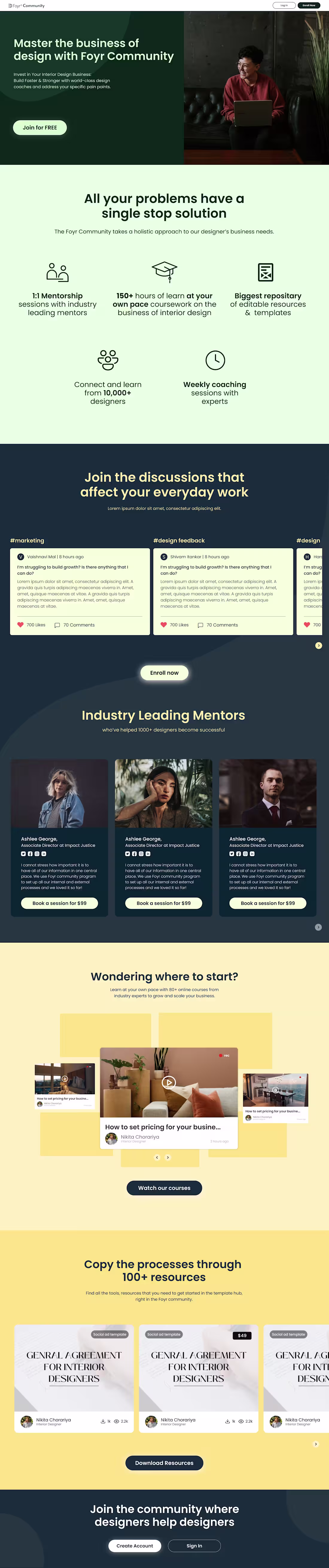 Cover image for Landing pages for Foyr