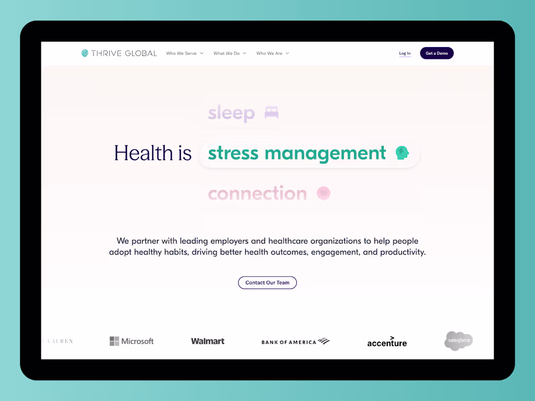 Cover image for Thrive Global: Webflow Development