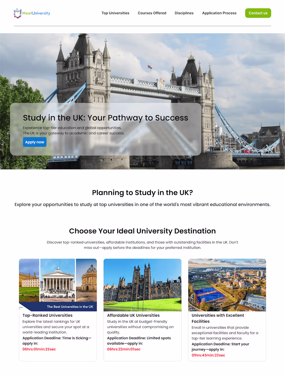 Cover image for MeetUniversity website
