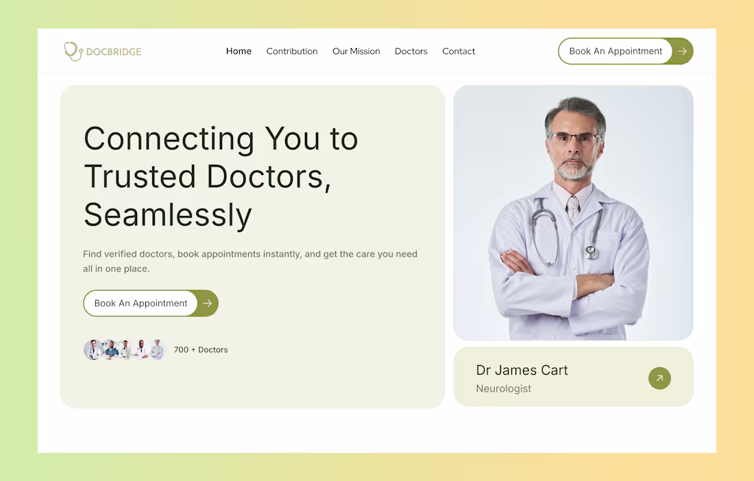 Cover image for Healthcare Platform Landing Page Design