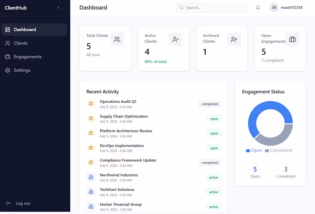 Cover image for Internal client management web application