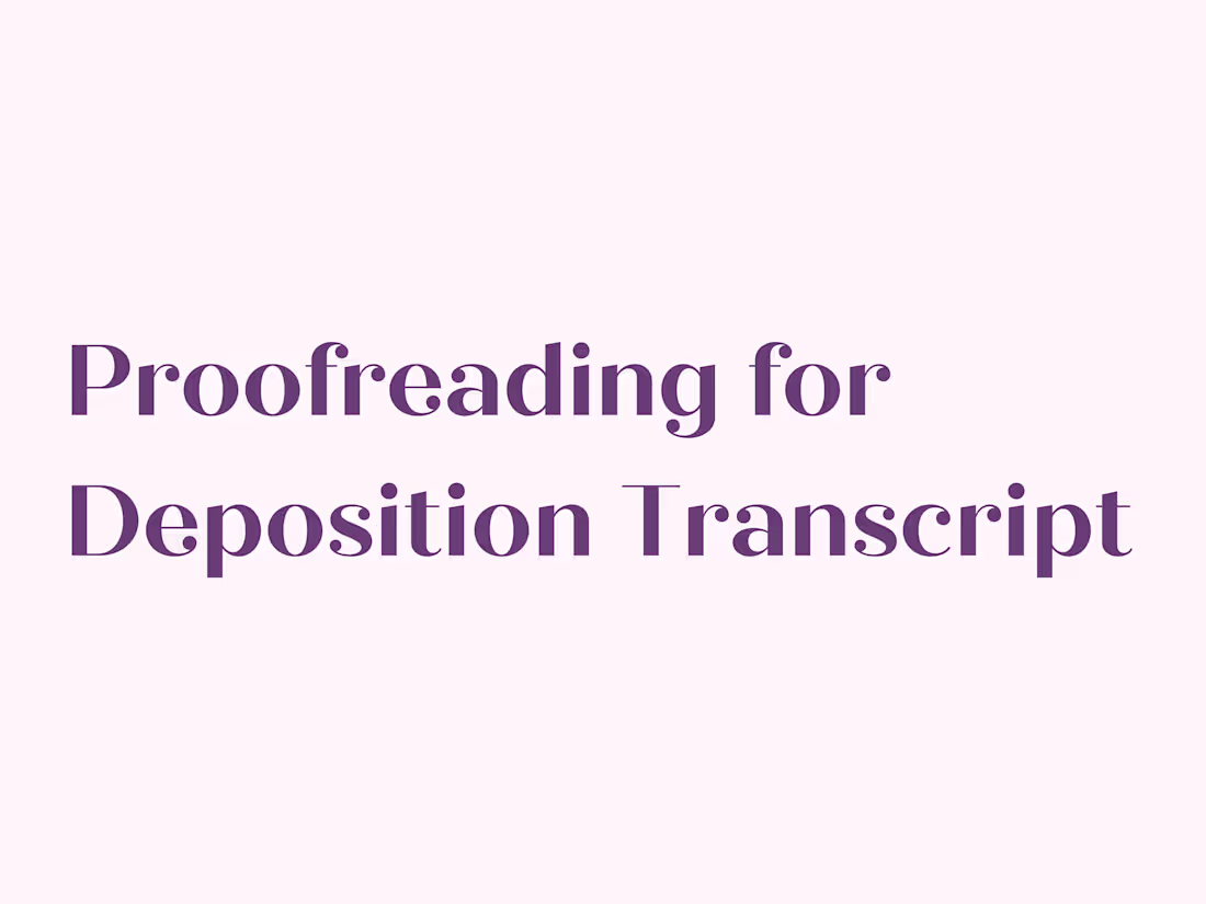 Cover image for Proofreading for Deposition Transcript