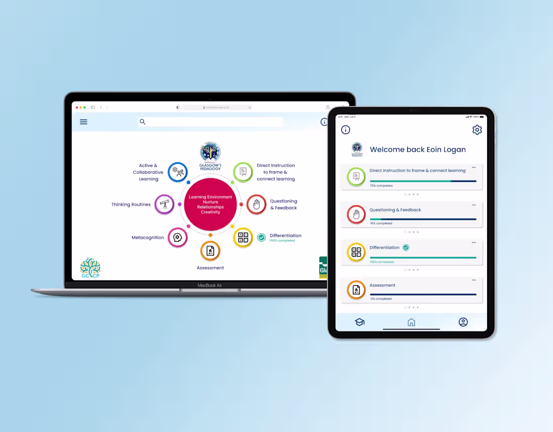Cover image for Glasgow's Pedagogy Responsive Web app and Mobile App