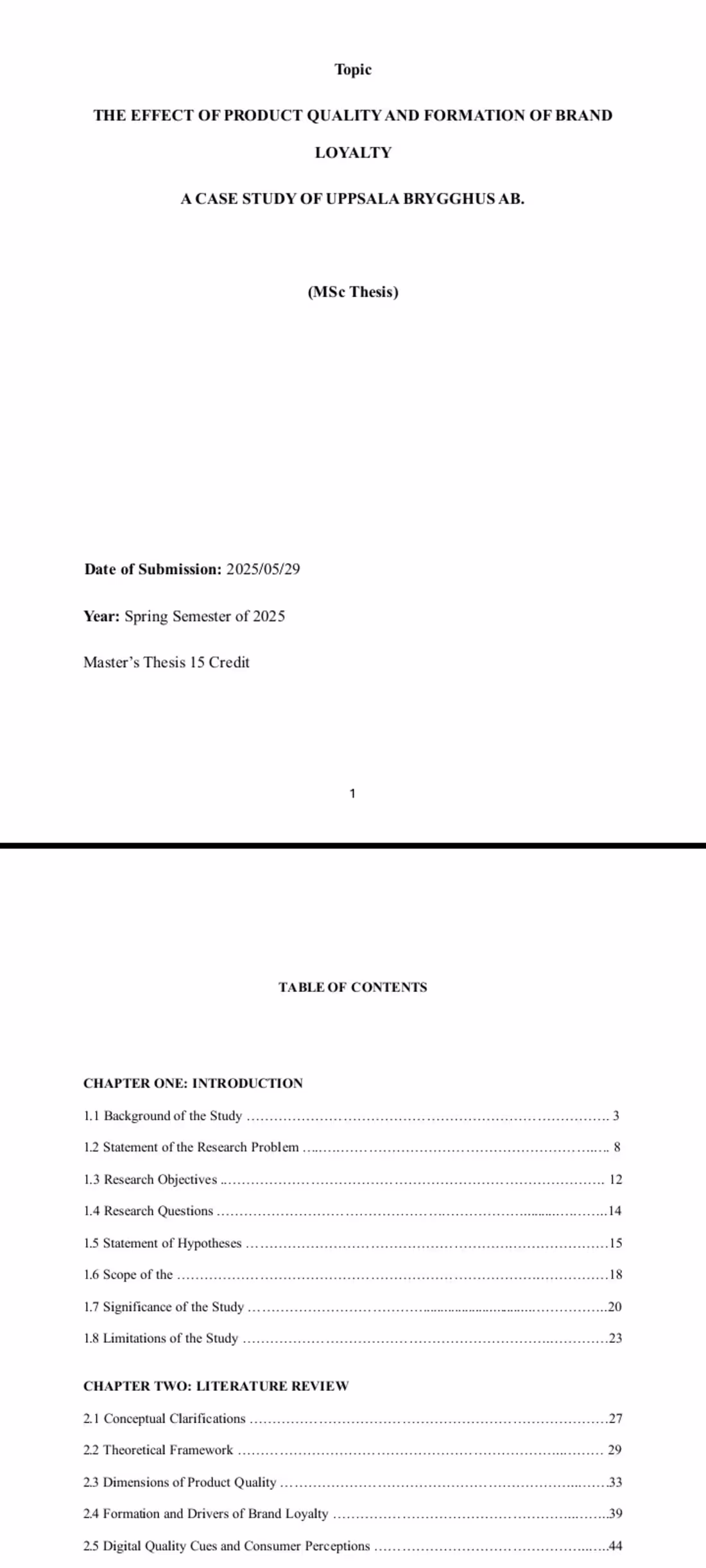 Cover image for Brewing Loyalty: The Impact of Product Quality on Brand Quality