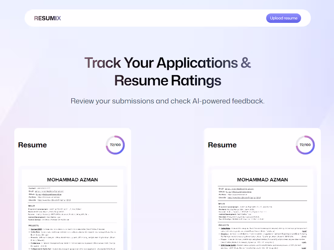 Cover image for AI Resume Analyzer with authentication,