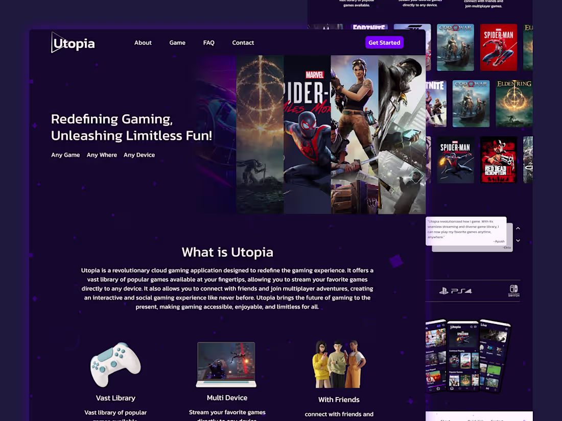 Cover image for Utopia Landing Page