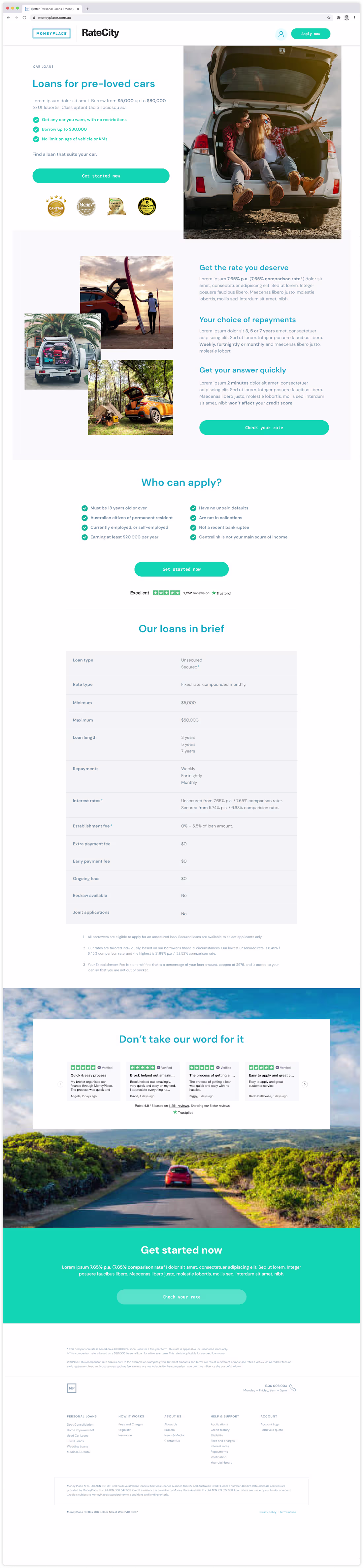 Cover image for Car loan landing page