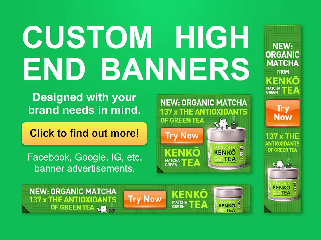 Cover image for You will get a static banner ad for Google, Facebook, IG, etc.