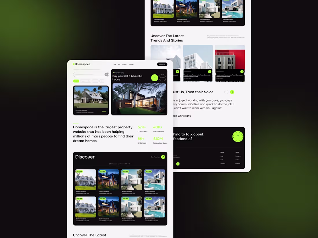 Cover image for Innovative Real Estate Landing Page Design for Homespace