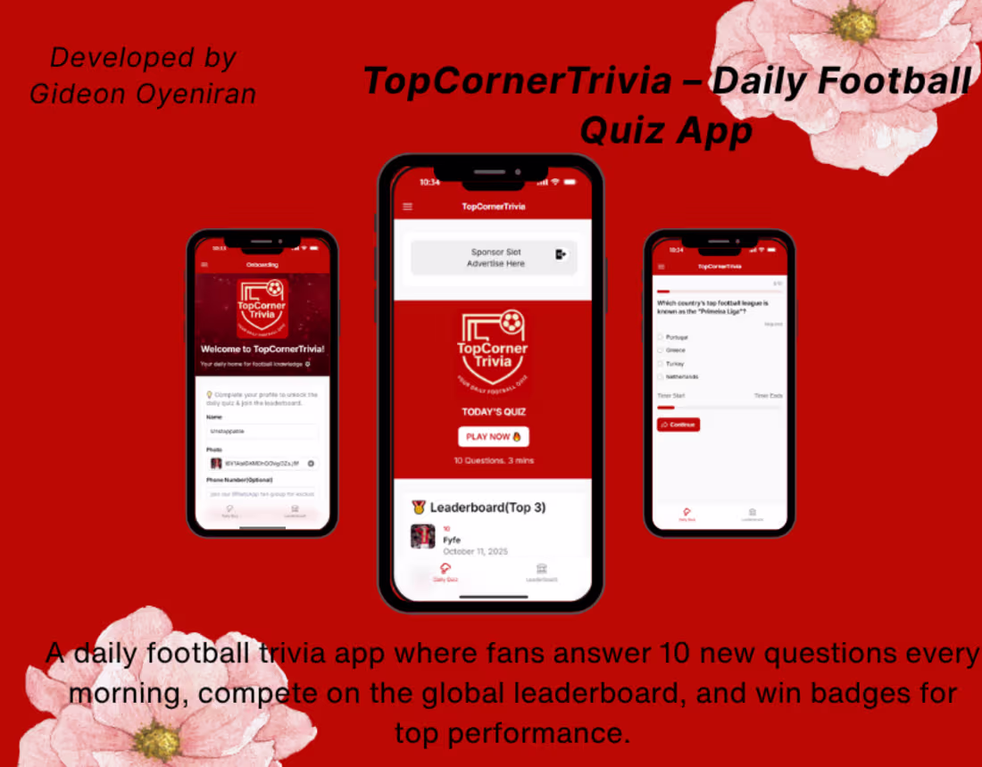 Cover image for Football Trivia App Built in