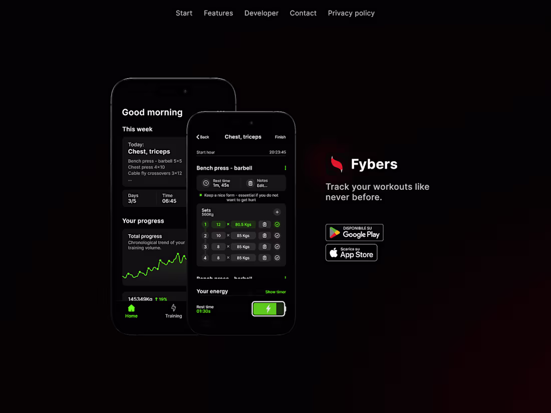 Cover image for Created Fybers Workout App