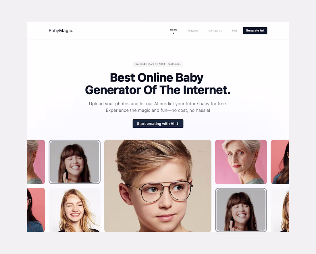 Cover image for Ai baby Generater Website Design