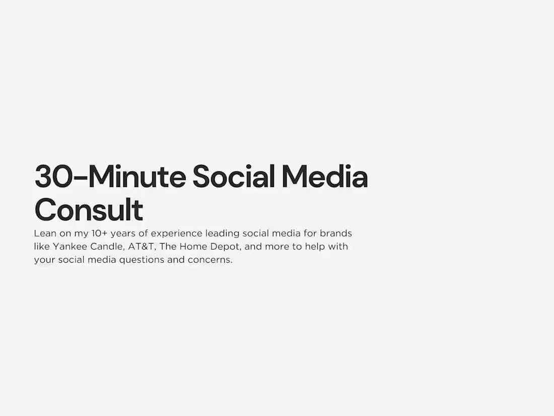 Cover image for 30-Minute Social Media Consult