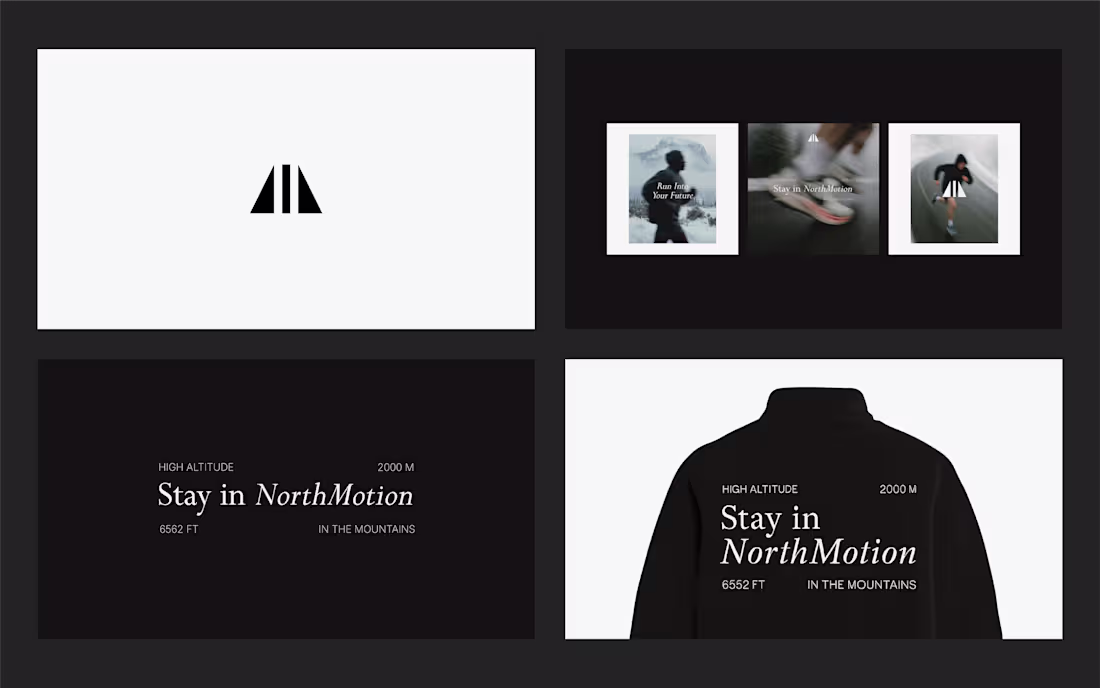 Cover image for Brand Identity - North Motion Kept the design black & white ...