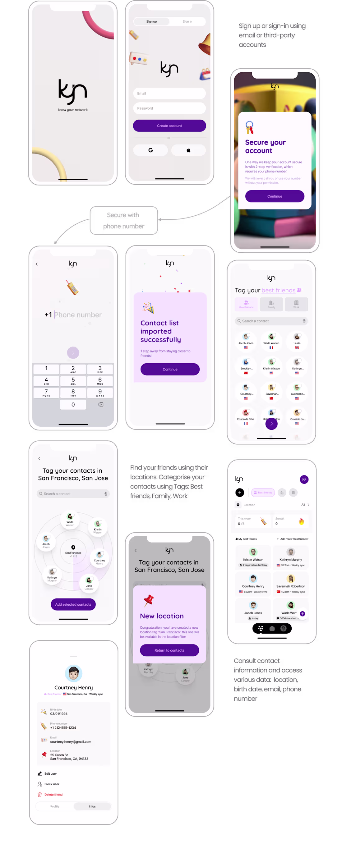 Cover image for Kyn - mobile app for contact management creation from scratch
