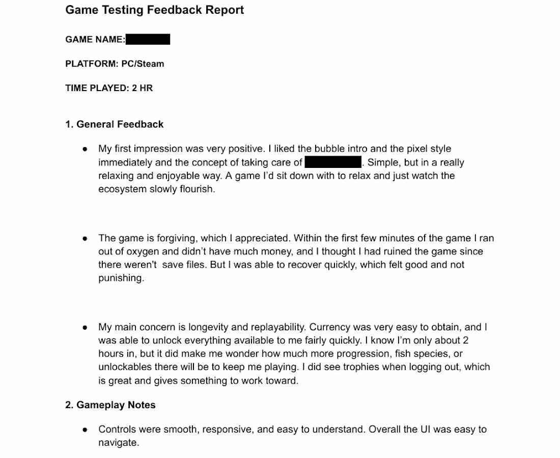 Cover image for PC Steam Game Playtest