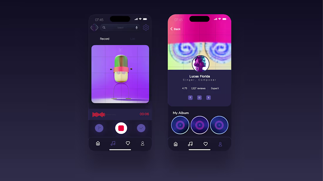 Cover image for Recorder App Design/ Recording Portfolio App