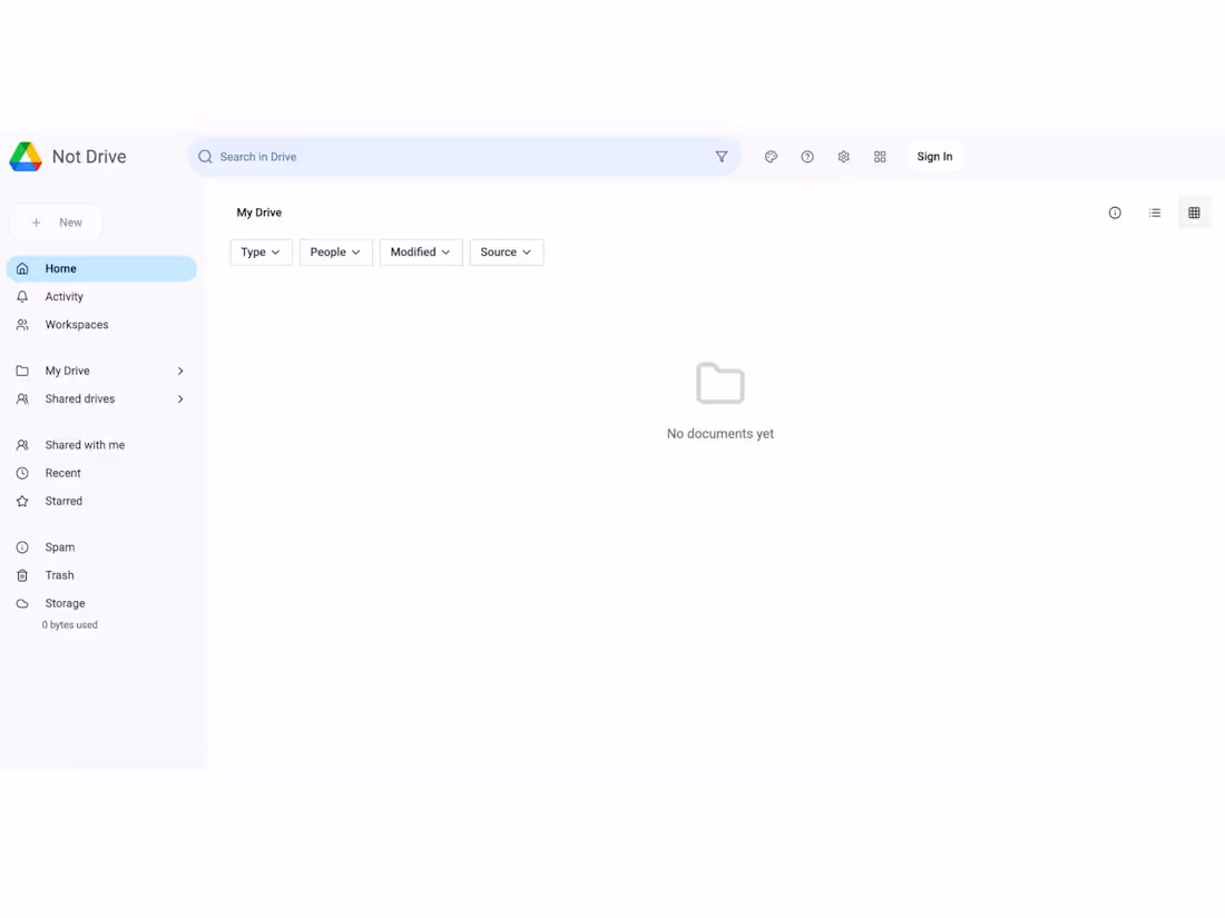 Cover image for A complete functional recreation of Google Drive