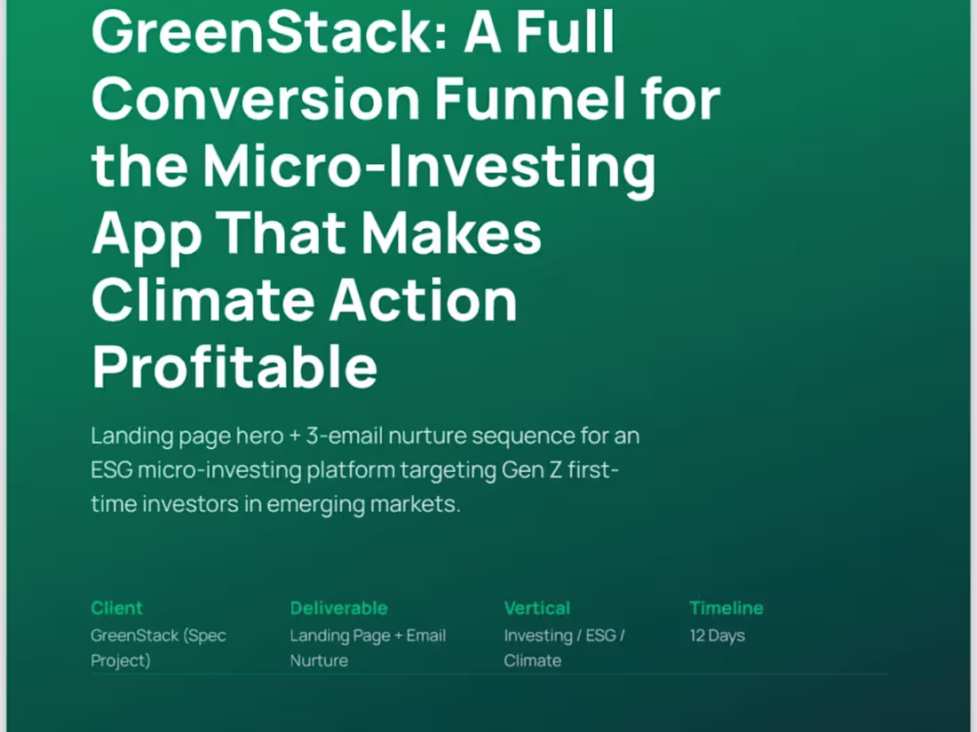 Cover image for GreenStack ESG Micro-Investing Campaign