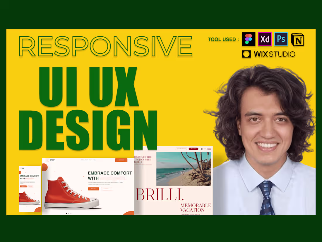 Cover image for Responsive Web Application UI UX Design in Figma, Adobe xd