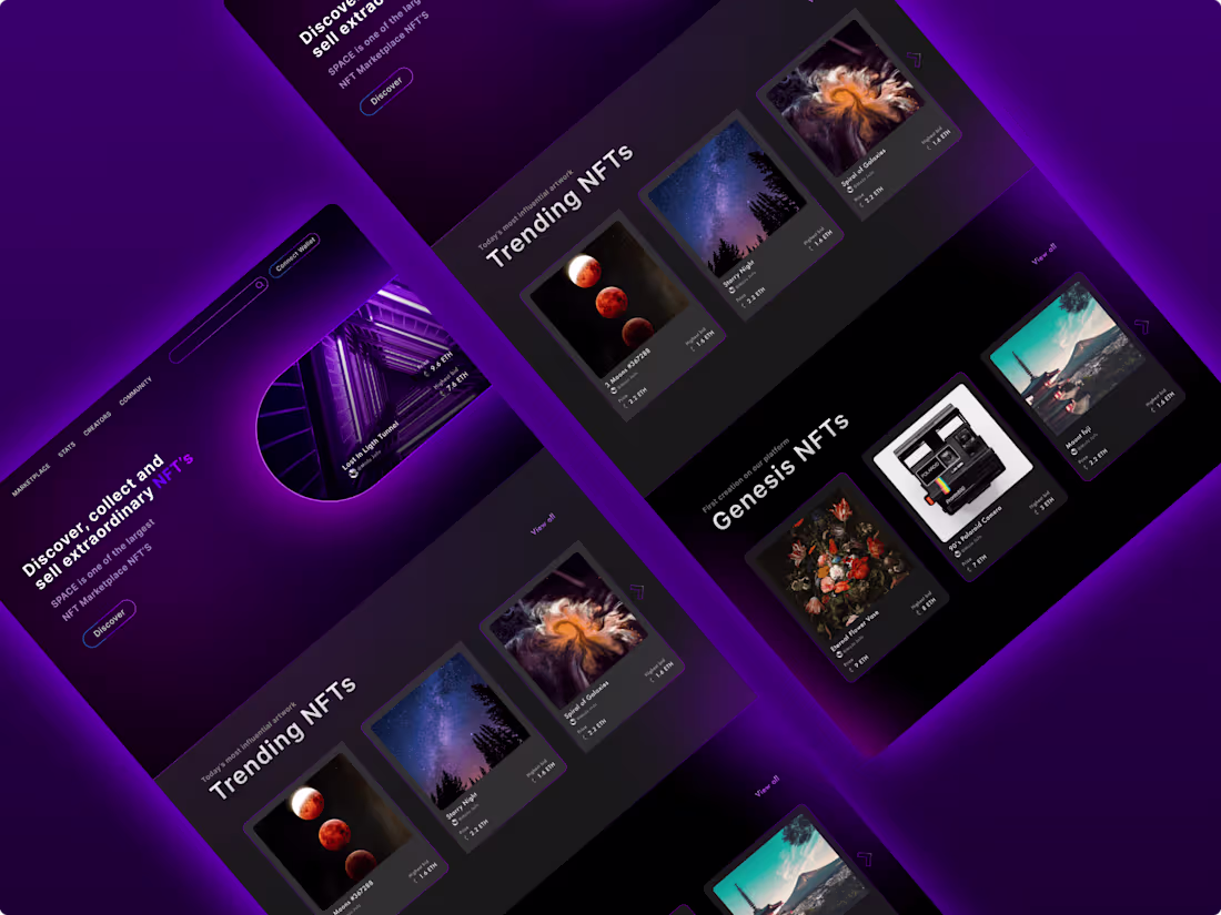 Cover image for SPACE NFT web page design