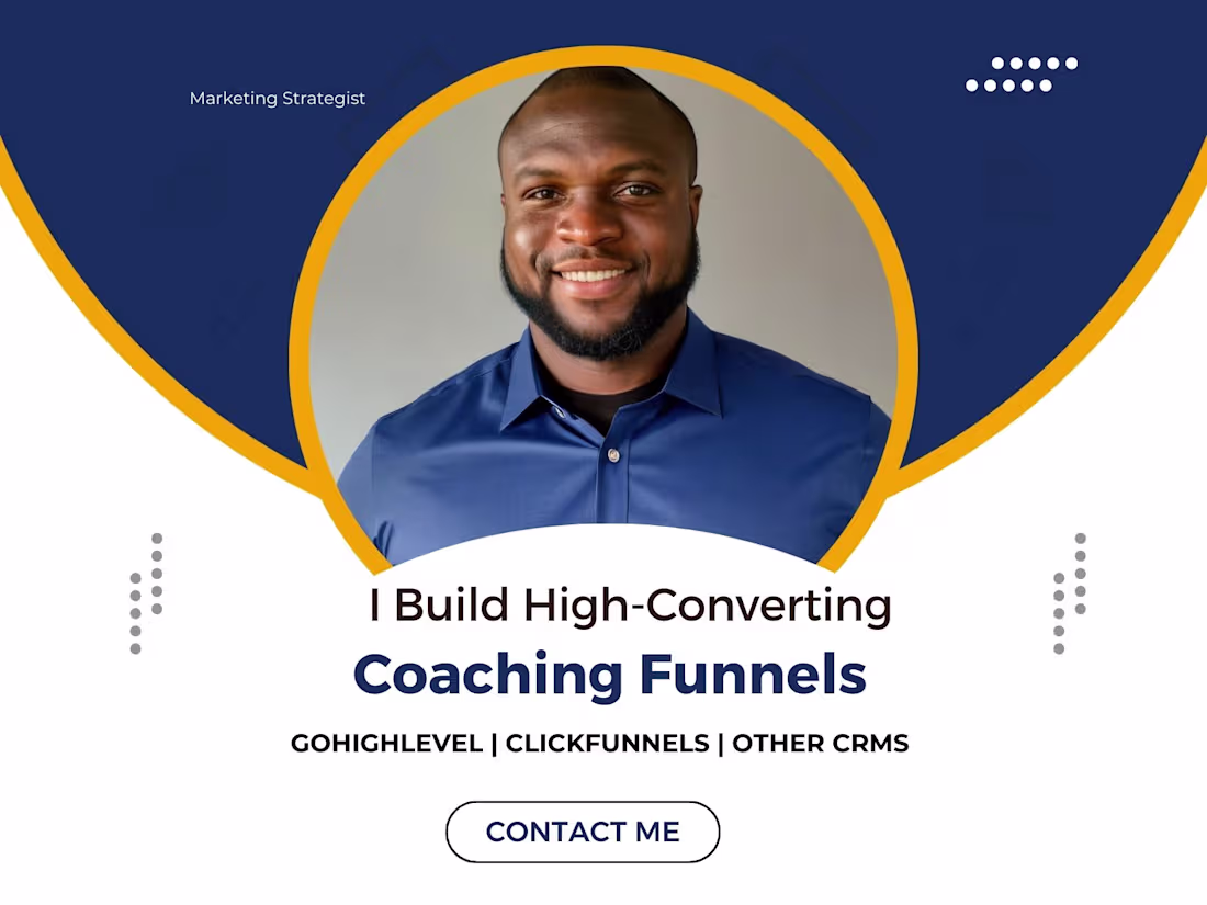 Cover image for I will build a high converting coaching funnel, sales funnel 