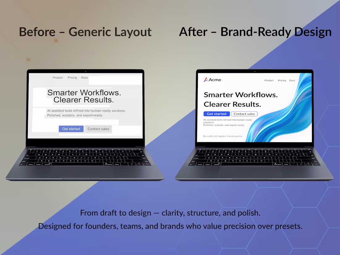 Cover image for Website Hero Redesign — From Template to Brand-Ready