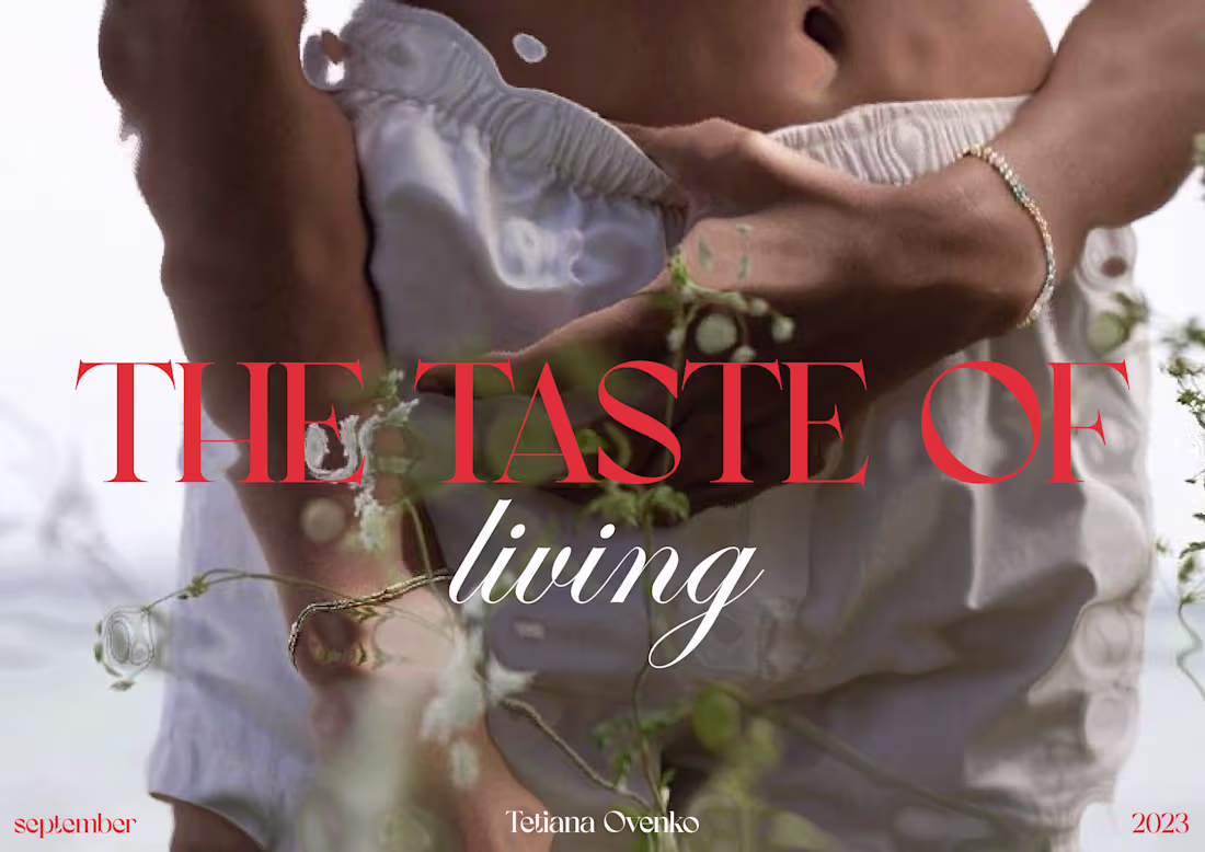 Cover image for "THE TASTE OF living" presentation design