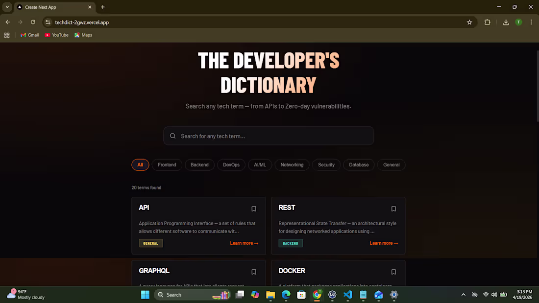 Cover image for A searchable web application that