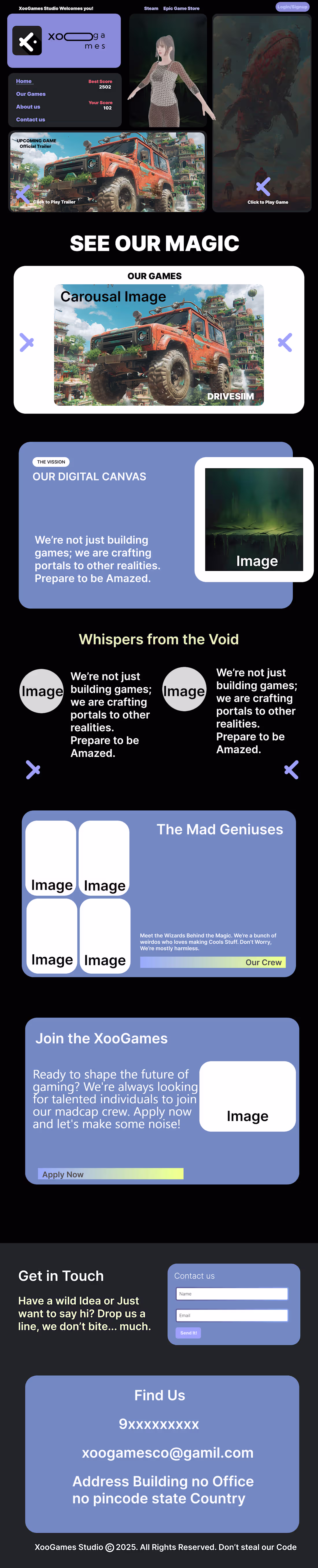 Cover image for XooGames Studio Website