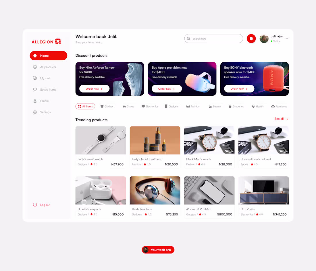 Cover image for E-commerce web app dashboard ui