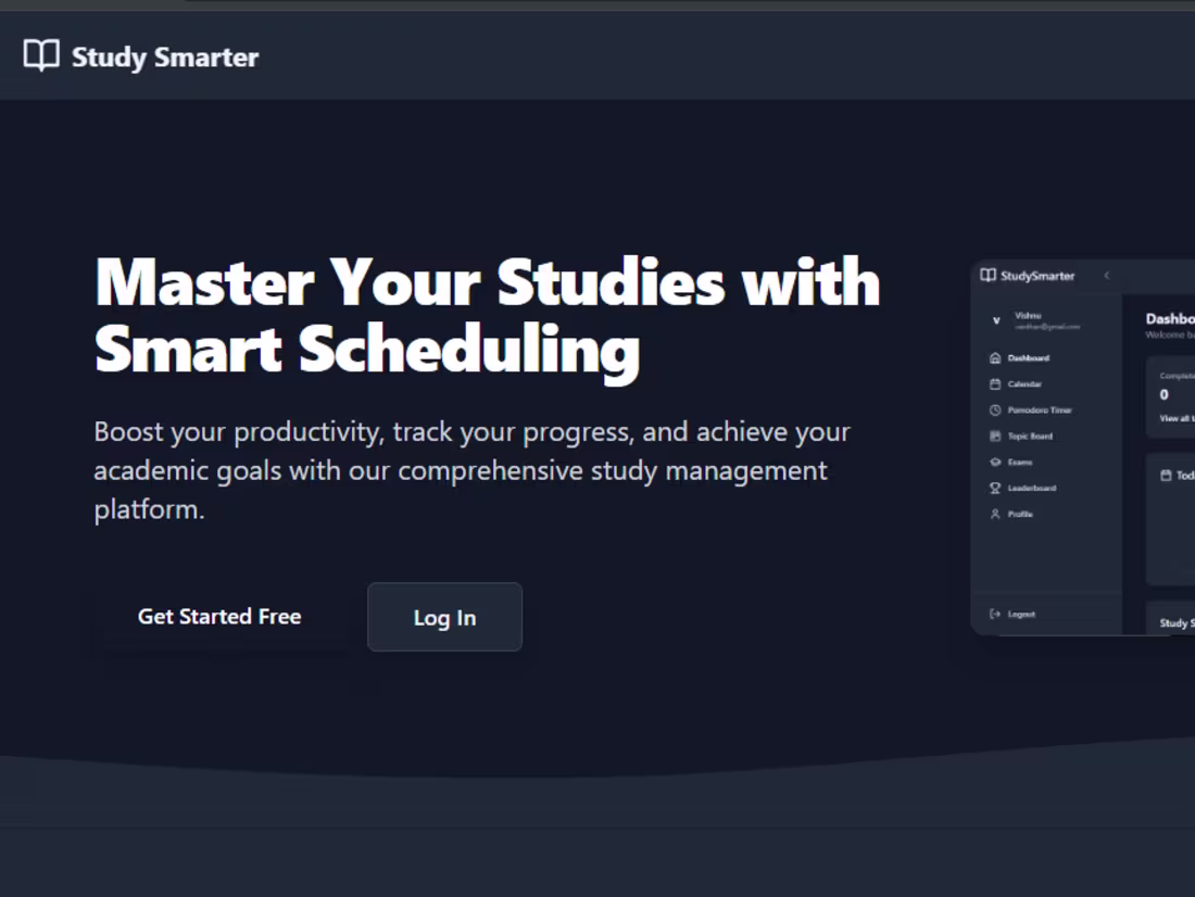 Cover image for Smart Study Scheduler Development