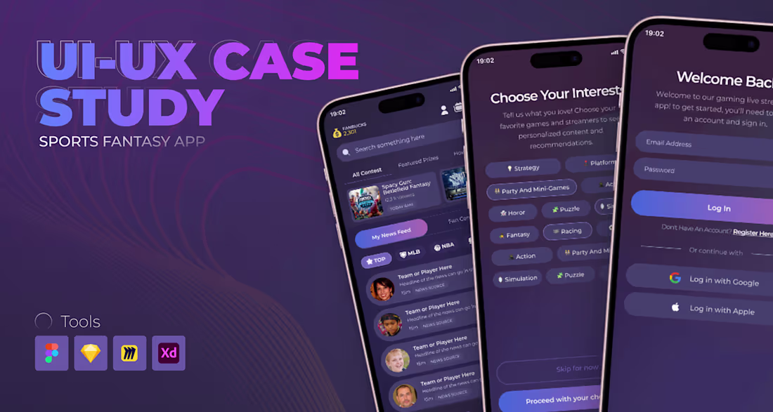 Cover image for Sports App UI UX Case Study on Behance