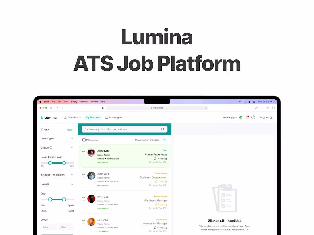 Cover image for Lumina – ATS Job Platform
