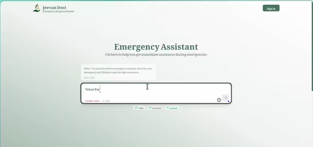 Cover image for Jeevan Dost — Emergency Assistant