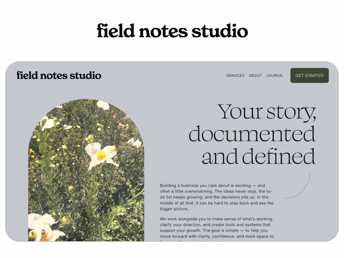 Cover image for Field Notes Studio Brand Identity & Website Launch